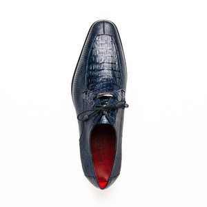 Genuine Caiman & Lizard Navy Shoe