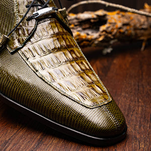 Marco Di Milano Merida Olive Green Leather Shoe