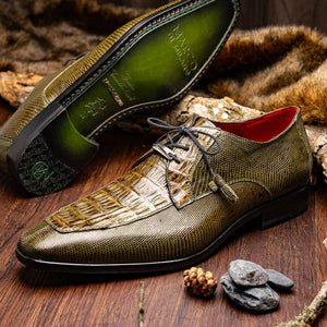 Marco Di Milano Merida Olive Green Leather Shoe