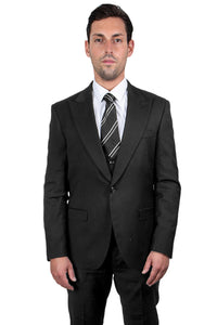 Men's Charcoal Stacy Adams Vested 1-Button Peak Lapel Suit