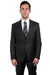 Men's Charcoal Stacy Adams Vested 1-Button Peak Lapel Suit