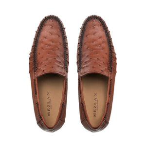 Mezlan Ostrich Dress Moccasin Brandy (RX612)