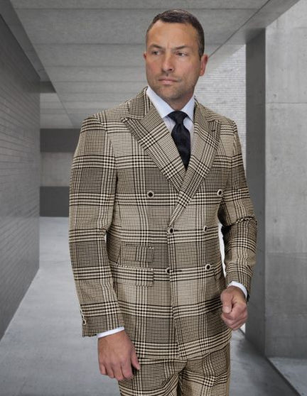Statement Men's Outlet 2 Piece 100% Wool Modern Fit Suit - Pic Stitching main image 0