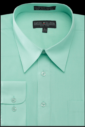 Mint Green Basic Dress Shirt by Daniel Ellissa: Regular Fit for Men - USA Men's Outlet