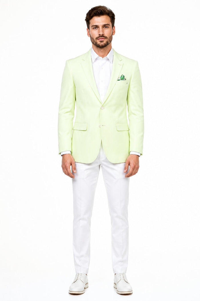 '--> Tazio Men's Summer Blazer | Slim Fit Linen Style | Mint Green