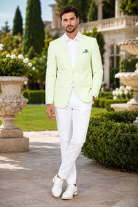 '--> Tazio Men's Summer Blazer | Slim Fit Linen Style | Mint Green