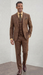 Statement Men's Outlet 3-Piece 100% Wool Modern Fit Suit - Pin Notch Lapel - Copper