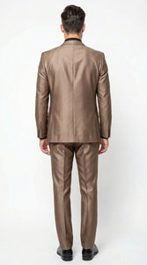 Men’s Bronze Brown Mocco 3 Piece Suit – Modern Formal Suit Set for Wedding, Prom and Business Events Light Brown Coffee Dark Tan