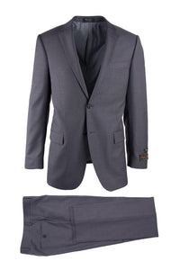 Tiglio Italian Suit - Real Wool Fabric Super 150's Novello Gray, Modern Fit Suit in Color Gray