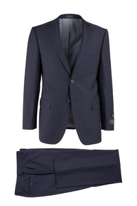 Tiglio Italian Suit - Real Wool Fabric Super 150's Novello Navy, Modern Fit Suit in Color Navy