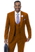 Modern Rust Vested Peak Lapel Suit with Double Breasted Vest by EJ Samuel - USA Men's Outlet