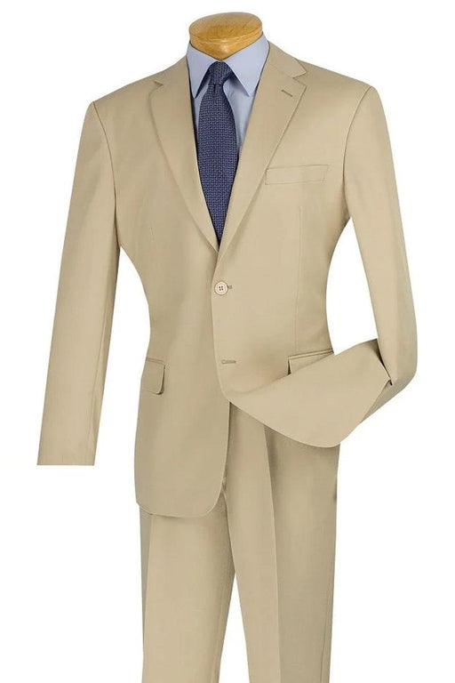 Modern Tan Poplin Suit | 2-Button | Apollo King | Mens Slim Fit - USA Men's Outlet