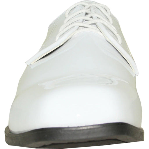 Modern White Tuxedo Shoes by Bravo – Classic Shiny Patent Formal - USA Men's Outlet