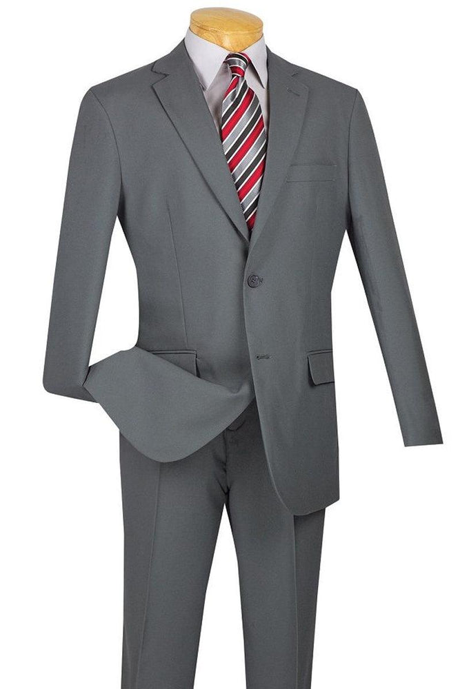 Modern Wool-Feel Apollo King Suit: Light Grey, 2-Button, Modern Fit. - USA Men's Outlet