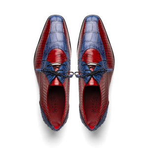 Marco Di Milano Moncalieri - Navy & Red Leather Loafers