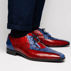 Marco Di Milano Moncalieri - Navy & Red Leather Loafers