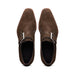 Zelli Hebilla Italian Suede Monk Strap Dress Shoe in Dark Brown