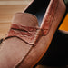 Zelli Monza Suede and Caiman Crocodile Driving Shoes in Candy