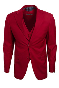 Men's Red Stacy Adams Vested Business Suit - Classy Two-Button Basic