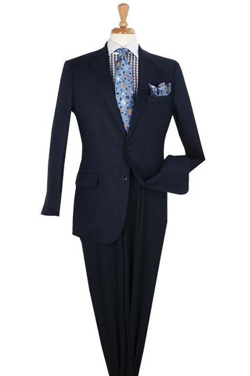 "Navy Linen Summer Suit: Apollo King's Classic Fit Two-Button Menswear" - USA Men's Outlet