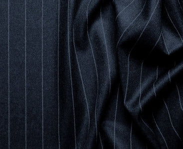Sovana Collection - Regular Fit 3 Piece Suit 2 Button Tone on Tone Stripe in Navy