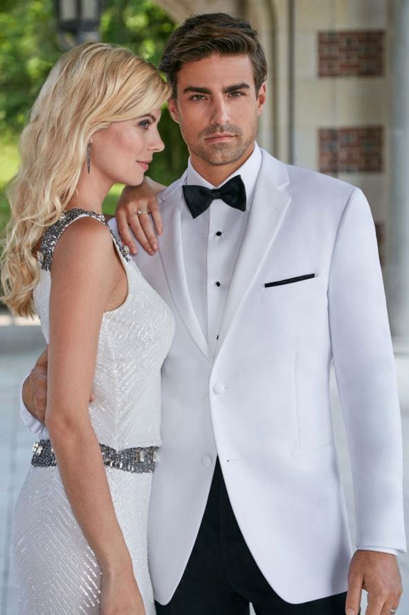 "Portland" White Tuxedo Jacket (Separates)