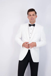White Dinner Jacket with Shawl Collar