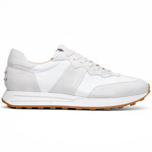 Zelli Roxi Italian Suede and Calfskin Luxury Sneaker in White