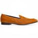 Zelli Sueded Goatskin Loafer with Crocodile Vamp in Cognac