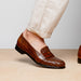 Zelli Nicola Handwoven Italian Calfskin Penny Loafers in Cognac