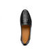 Zelli Nicola Handwoven Italian Calfskin Penny Loafers in Black