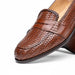 Zelli Nicola Handwoven Italian Calfskin Penny Loafers in Cognac