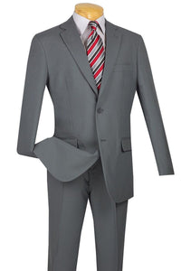 Mens Two Button Modern Fit Wool Feel Suit in Light Grey