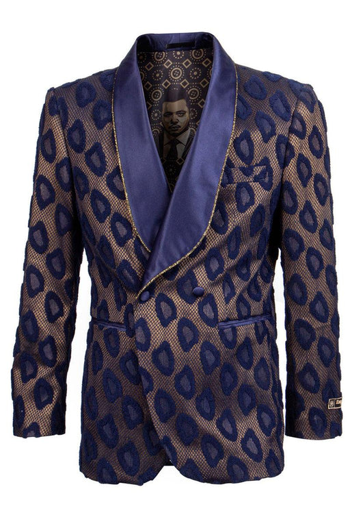 of Formalwear

Empire of Formalwear Men's Navy & Gold Tuxedo Smoking Jacket w/ Cheetah Print - USA Men's Outlet