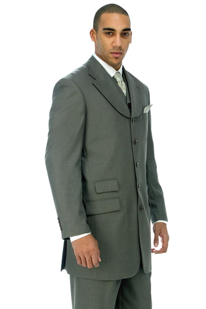 "Olive Vested Church Zoot Suit: Fortino Landi Menswear Classic" - USA Men's Outlet