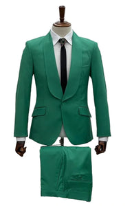 Men’s Augusta Green Emerald Light Green Suit – Slim Fit 2 Piece Formal Suit for Wedding, Prom and Evening Events