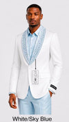 Blue and White Lapel Tuxedo