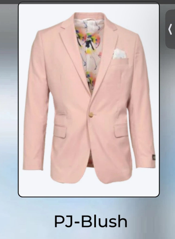 Men’s Blush Pink Slim Fit Blazer – Stylish Two-Button Sport Coat with Notch Lapel