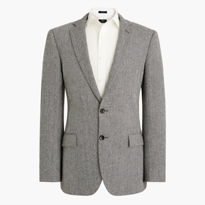 Men’s Light Grey & Black Herringbone Western Blazer – Cowboy Sport Coat Jacket