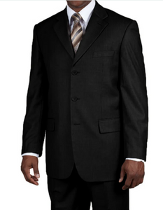 Men’s Black Three Button Blazer – Classic Formal Suit Jacket for Business, Office, Sport Coat