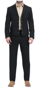 Mens Black Western Blazer Set – Cowboy Style Formal Jacket and Pants Outfit Country Western Suit