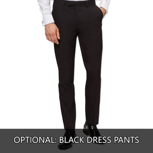 Men's Black Paisley Tuxedo Jacket with Large Peak Lapel Slim Fit - Wedding - Prom