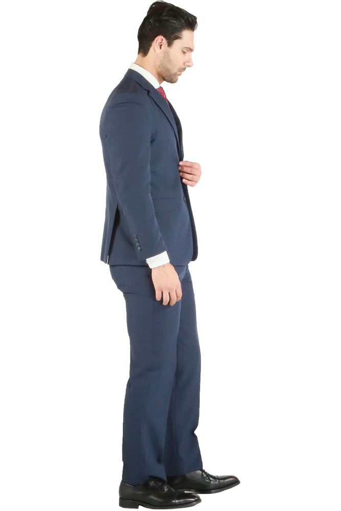 Paul Lorenzo 1969 Navy Solid Slim Fit Suit (2-Piece Set)
