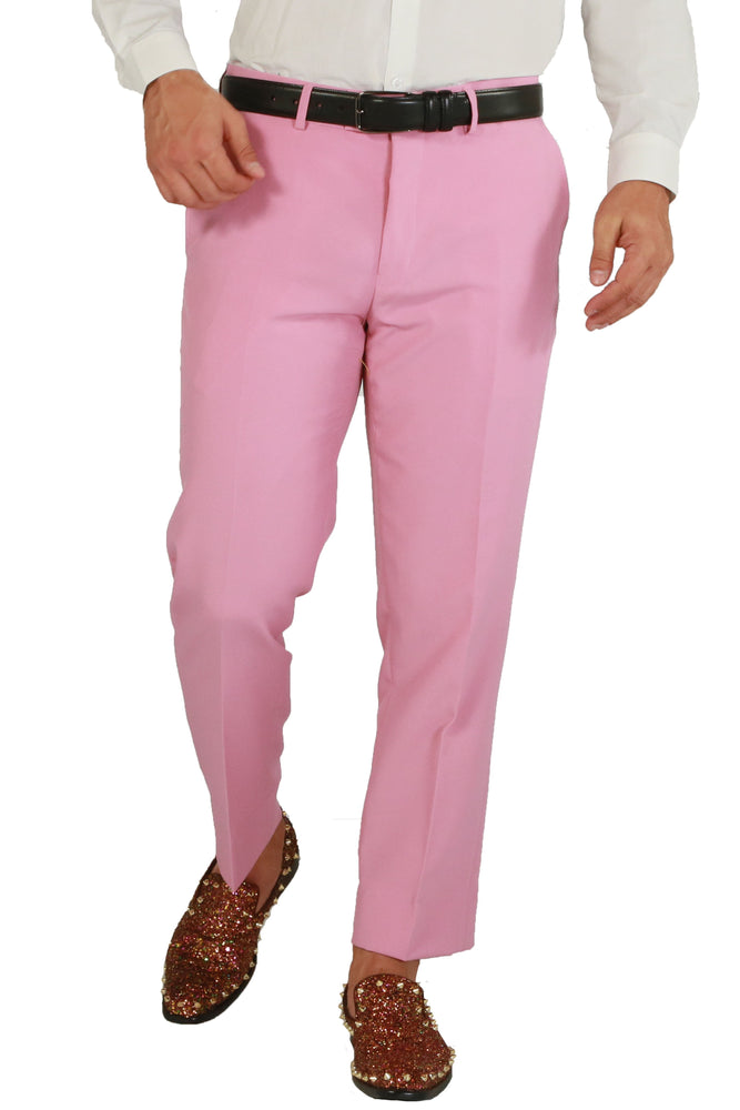 Paul Lorenzo 1969 Pink Solid Slim Fit Suit (2-Piece Set)