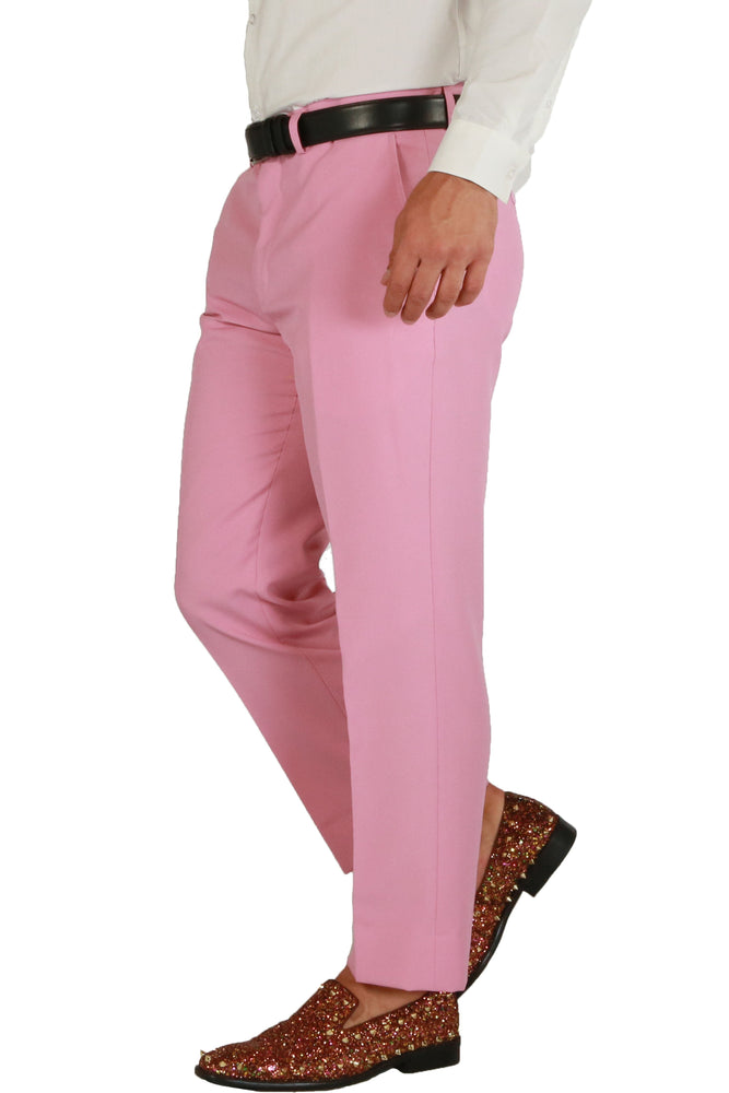Paul Lorenzo 1969 Pink Solid Slim Fit Suit (2-Piece Set)