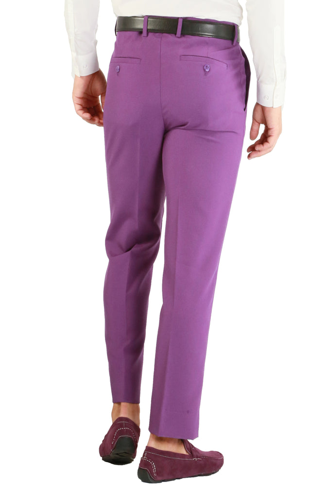 Paul Lorenzo 1969 Purple Solid Slim Fit Suit (2-Piece Set)