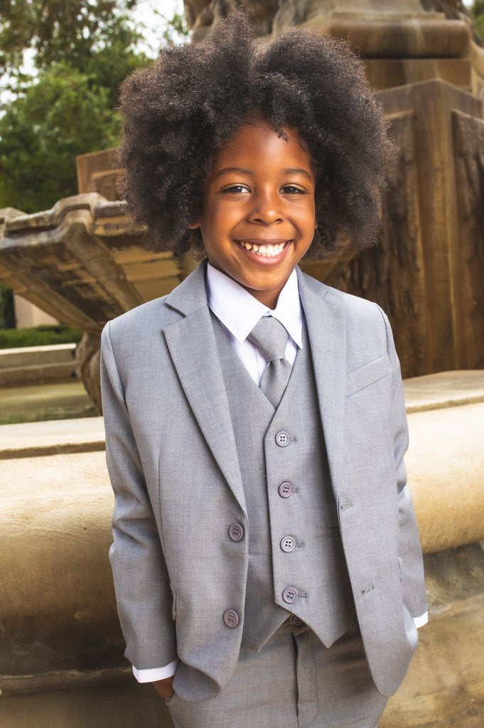 "007" Kids Heather Grey Suit 5-Piece Set