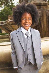 "007" Kids Heather Grey Suit 5-Piece Set