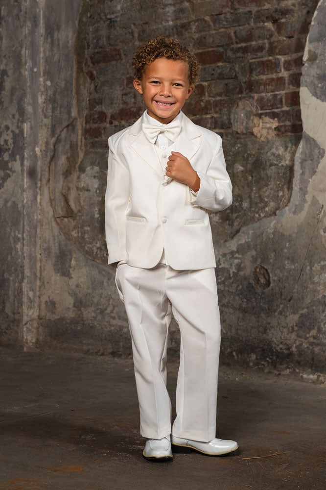 "Bond" Kids Ivory Tuxedo 5-Piece Set