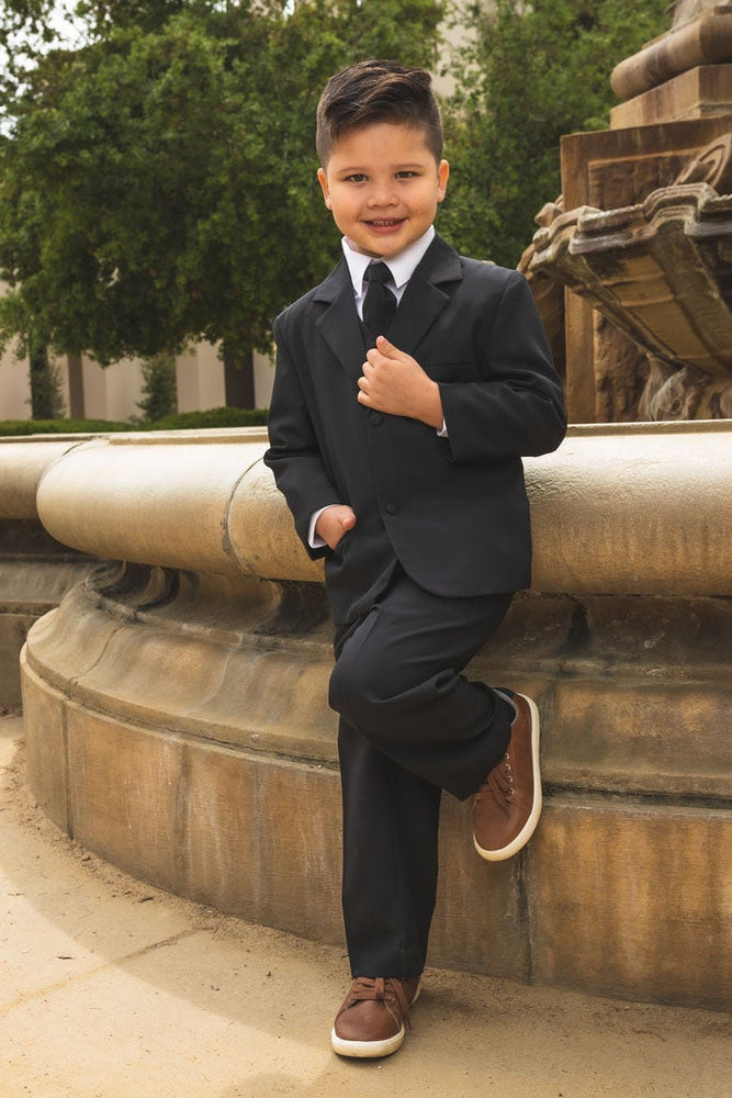 "Joey" Kids Black Suit 5-Piece Set